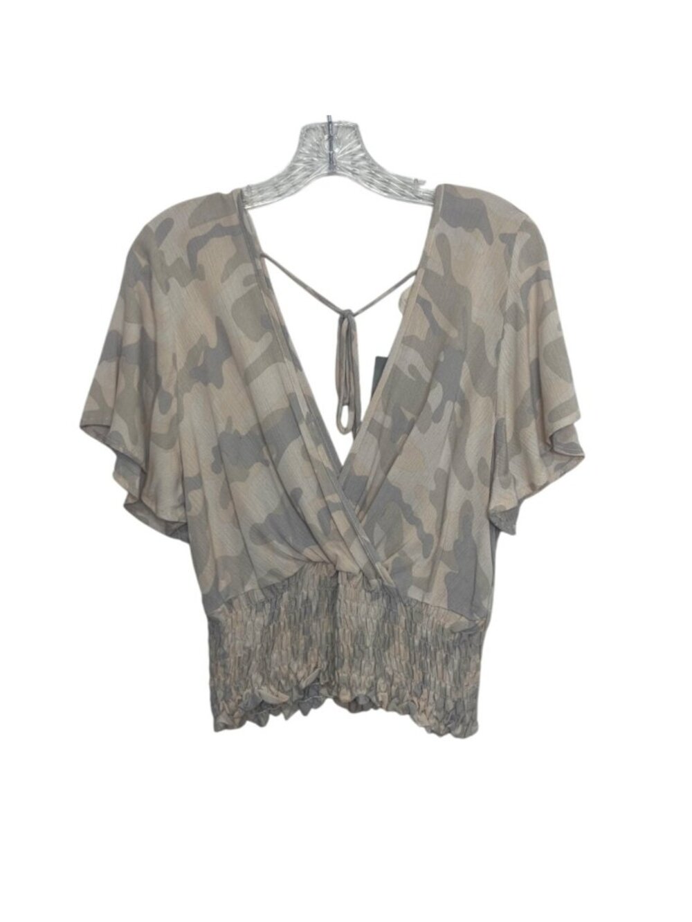 Lazy Sundays Surplice Cam-Oh Top Womens Large Pink New Casual Deep Vneck